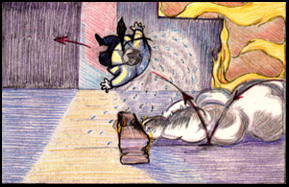 Sweat puts out flames